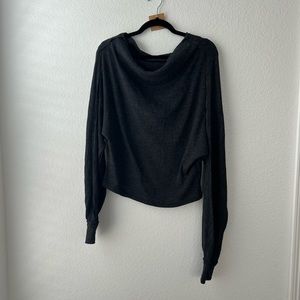 Free people off shoulder Grey long sleeve